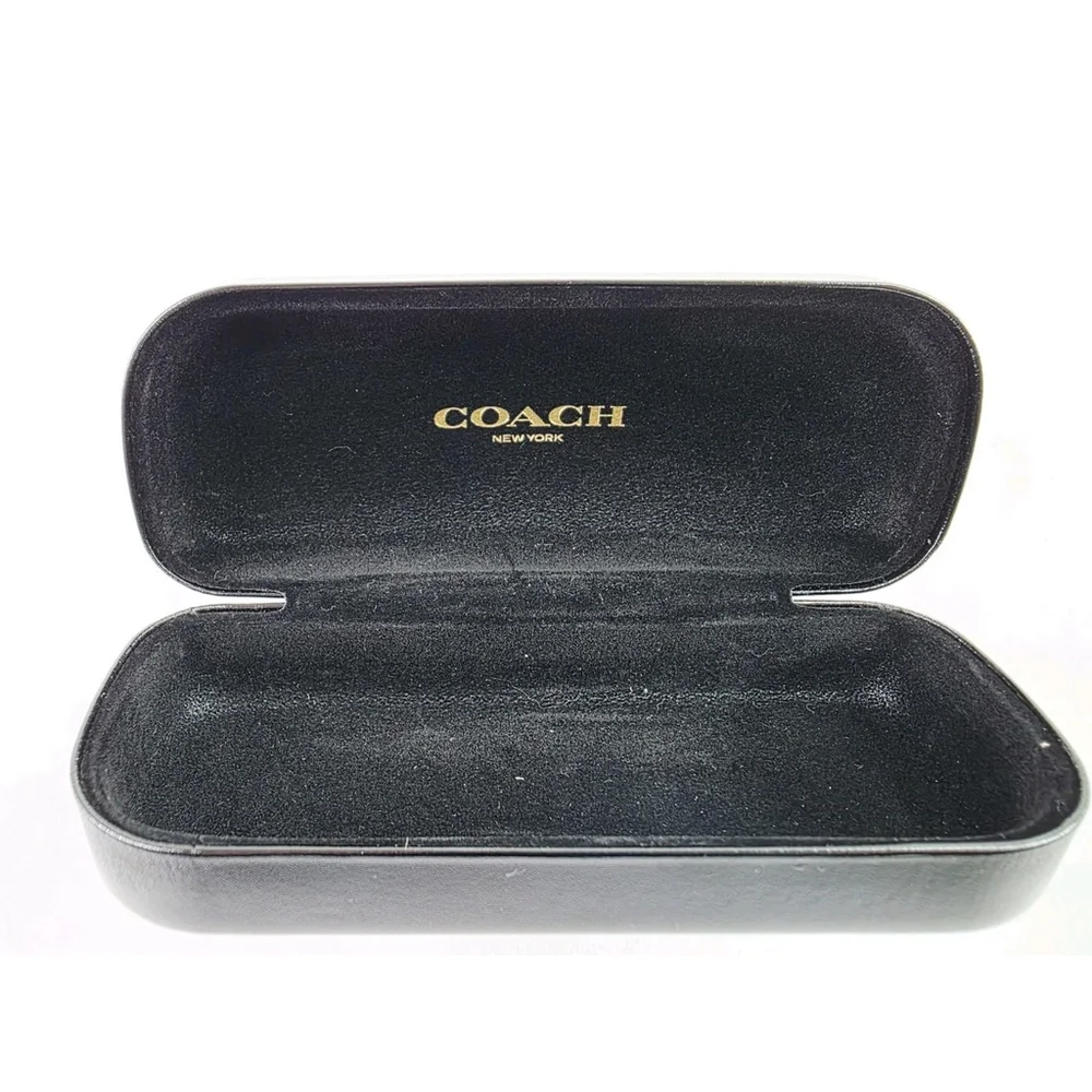 Coach Glasses Case New York Black Leather Hard Clamshell 6